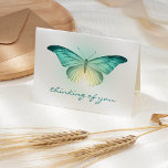 Radiant Turquoise Butterfly Sympathy Card<br><div class="desc">This design features an image of a radiant turquoise,  teal,  and yellow butterfly,  above the words "thinking of you" in teal handwriting script. Inside,  the text "with deepest sympathy" appears in matching teal script -- or customize it with your own personalized message.</div>