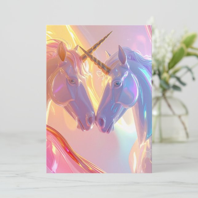 Radiant Unicorn Duo-Blank Card (Standing Front)