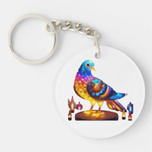 Radiant Urban Pigeon Key Ring