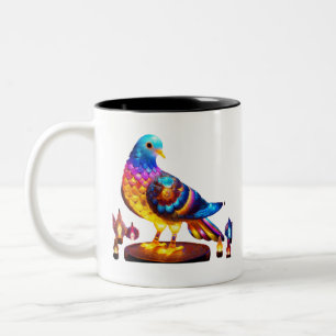 Radiant Urban Pigeon Two-Tone Coffee Mug