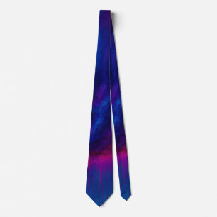 Radiant Vortex Abstract Blue & Magenta Art Tie