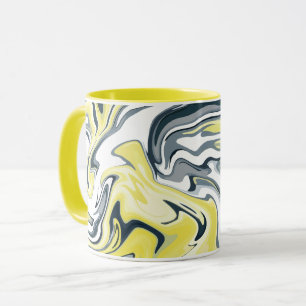 Radiant Waves of Yellow, white and Grey Mug