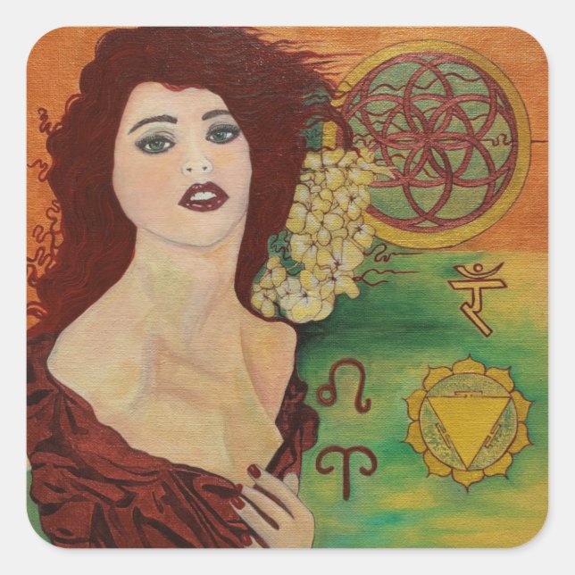 Radiant Will: Solar Plexus Chakra Goddess Sticker (Front)