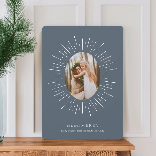 Radiant Wish Holiday Photo Card | Slate (Creator Uploaded)