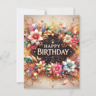 Radiant Wishes: Beautiful Birthday Card 