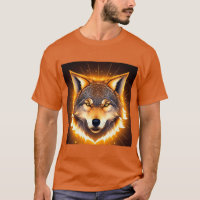 🐺 Radiant Wolf Face Illuminated by Golden Light