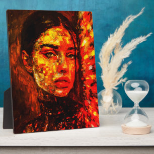 Radiant Woman Oil Painting Plaque