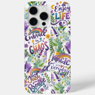 "Radiant Words Embrace the Magic of Life" iPhone 15 Pro Max Case