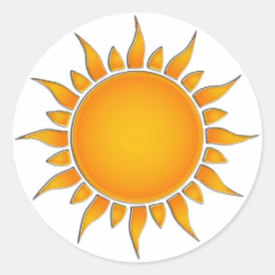 Radiant Yellow and Orange Summer Sun Classic Round Sticker