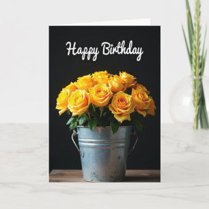 Radiant Yellow Rose Card