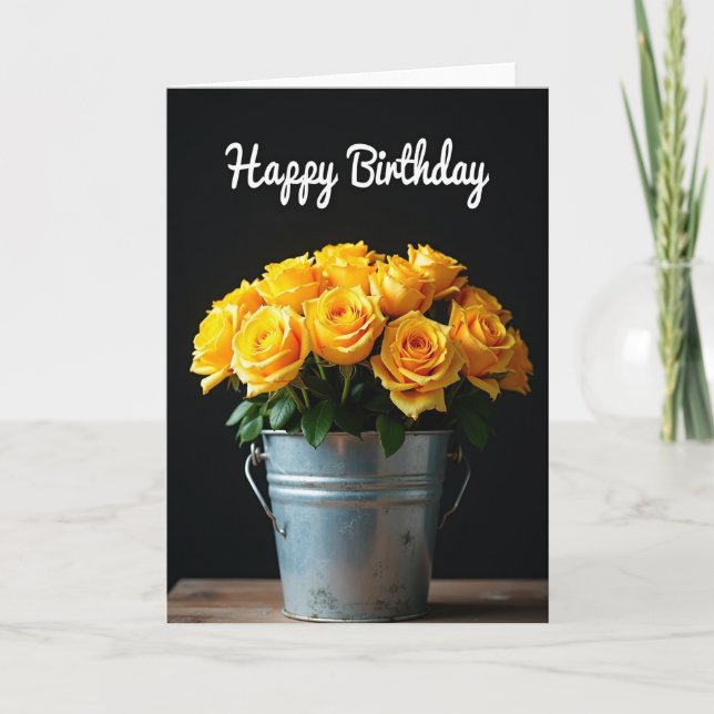 Radiant Yellow Rose Card (Front)