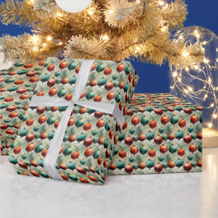 Radiant Yuletide Palette: Green, Red & Gold Wrapping Paper