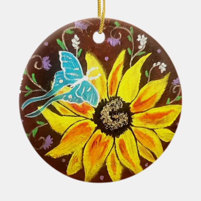 Radiate Ceramic Round Ornament (Front)