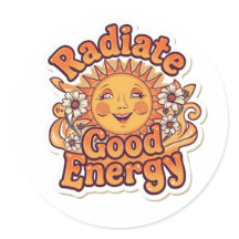 Radiate Good Energy Retro Sun Sticker