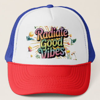 Radiate Good Vibes – Spread Positivity with Style Trucker Hat