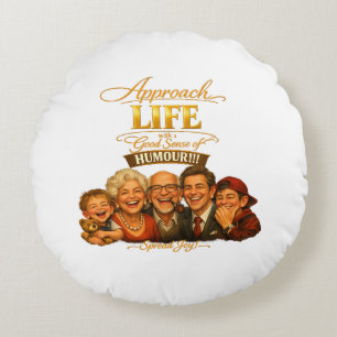 Radiate joy round cushion