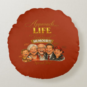 Radiate joy round pillow