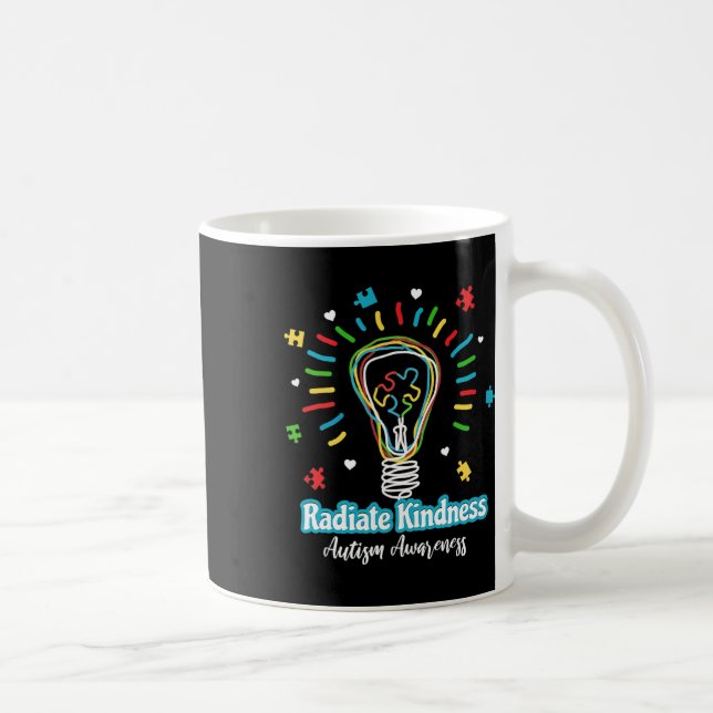 Radiate Kindness Lightbulb Autism Awareness Teache Coffee Mug (Right)