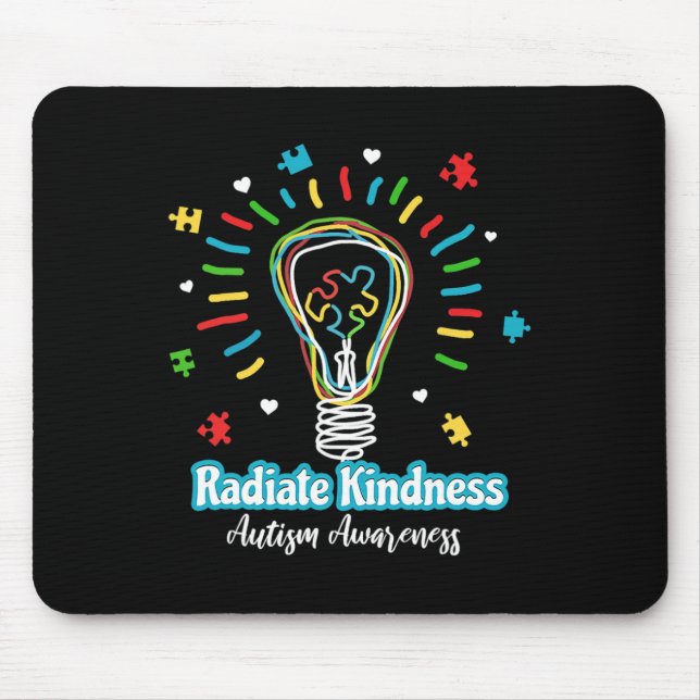 Radiate Kindness Lightbulb Autism Awareness Teache Mouse Mat (Front)