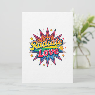 Radiate Love Retro Design – Positive Vibes  Invitation