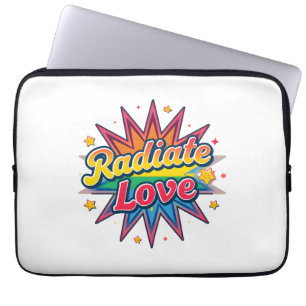 Radiate Love Retro Design – Positive Vibes Laptop Sleeve
