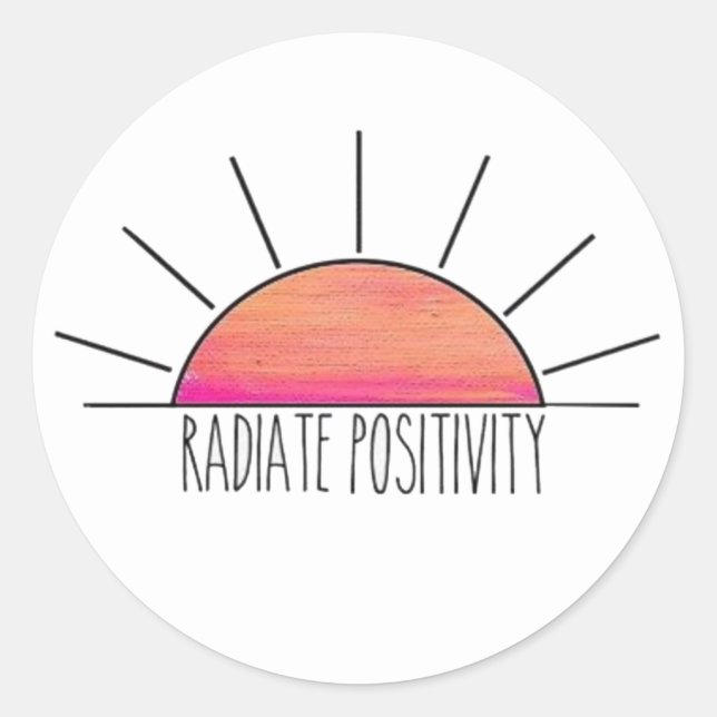 Radiate Positivity Classic Round Sticker (Front)