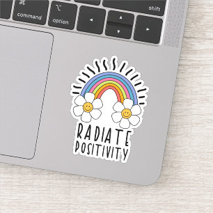 Radiate Positivity   Colorful Rainbow and Flowers