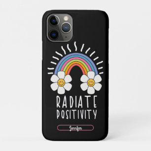 Radiate Positivity Colourful Rainbow and Flowers iPhone 11 Pro Case