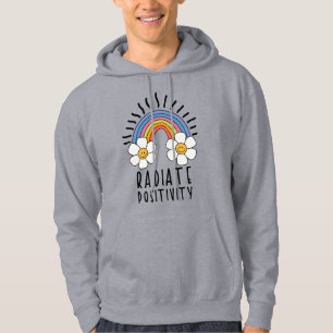 Radiate Positivity Colourful Rainbow and Flowers Hoodie