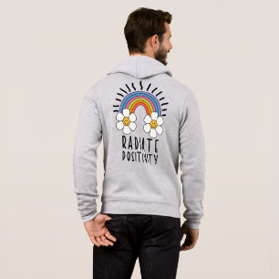 Radiate Positivity Colourful Rainbow and Flowers Hoodie