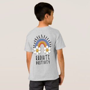 Radiate Positivity Colourful Rainbow and Flowers T-Shirt