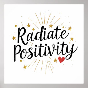 Radiate Positivity – Motivational Starry Quote Poster