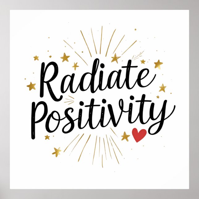 Radiate Positivity – Motivational Starry Quote Poster (Front)