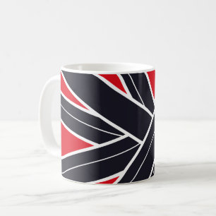 Radiating Black Stripes on Light Red Background Coffee Mug