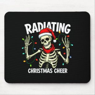 Radiating Christmas Cheer Skeleton Christmas Light Mouse Mat