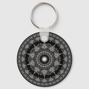Radiating fractal star ornament key ring