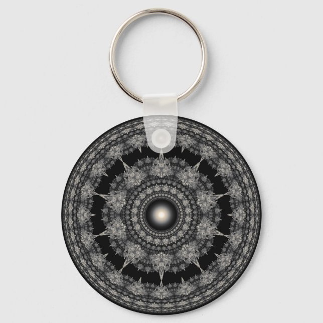 Radiating fractal star ornament key ring (Front)