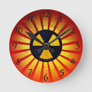 Radiating Radiation Symbol Round Clock