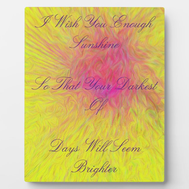 Radiating Rose "I Wish You Enough" Abstract Plaque (Front)