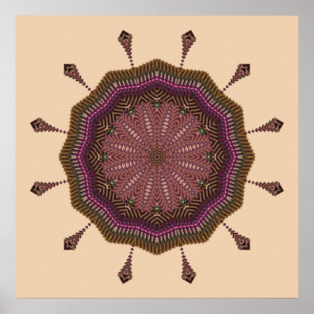 Radiating Weave Mandala Poster (Front)