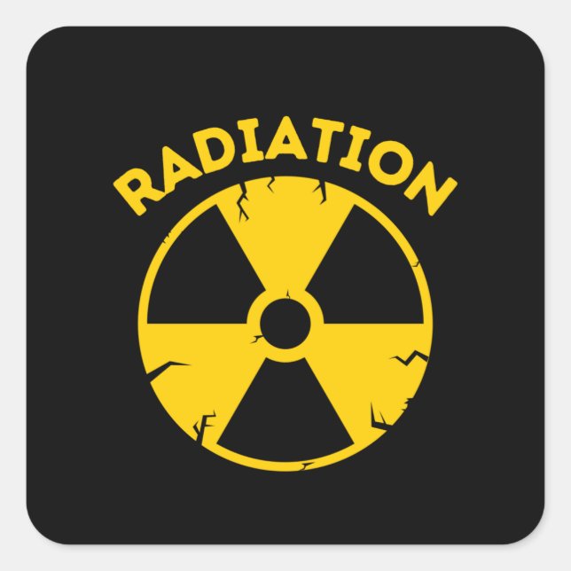 Radiation alert sign square sticker (Front)