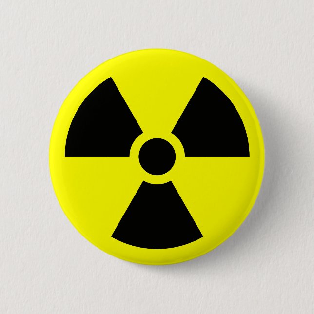 Radiation Sign 6 Cm Round Badge (Front)