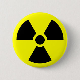 Radiation Sign 6 Cm Round Badge
