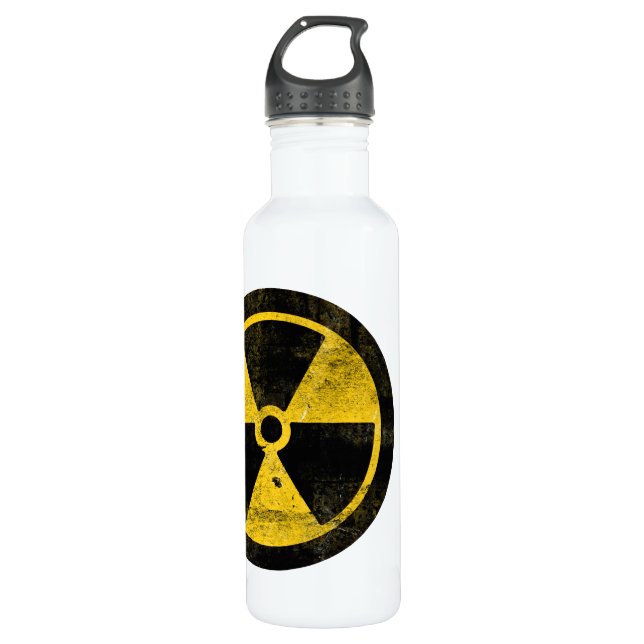 Radiation Symbol, Drink at Your Own Risk Water 710 Ml Water Bottle (Front)