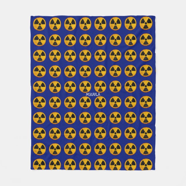 Radiation Symbols on Blue Fleece Blanket (Front)