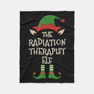 Radiation Therapist Elf Family Christmas Matching  Fleece Blanket