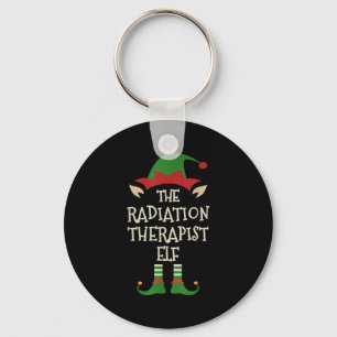 Radiation Therapist Elf Family Christmas Matching Key Ring