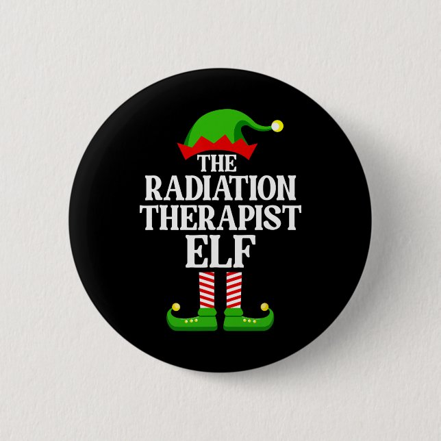 Radiation Therapist Elf Family Matching Group Chri 6 Cm Round Badge (Front)