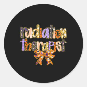 Radiation Therapist Halloween Coquette Pumpkin Rad Classic Round Sticker