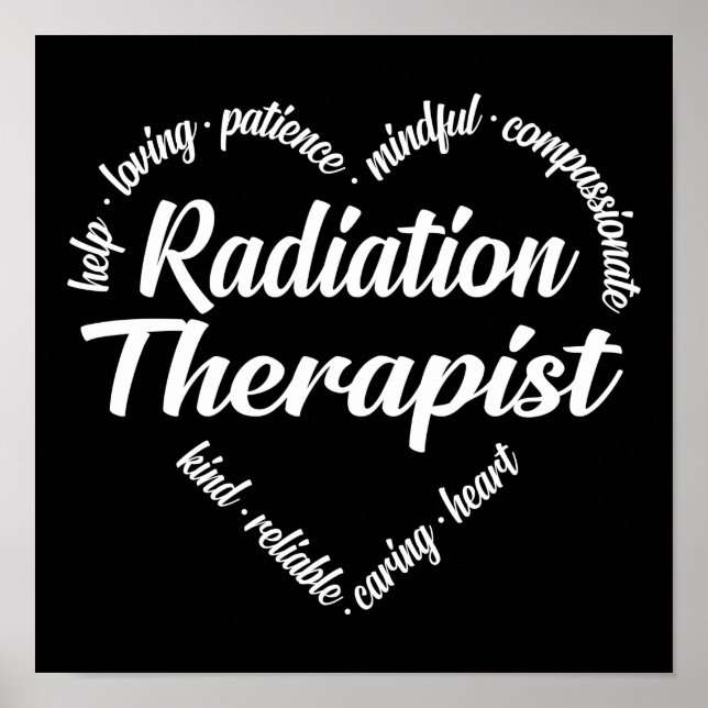 Radiation Therapist Heart Word Cloud Poster (Front)